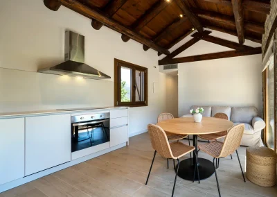 salon cocina en los apartamentos rurales en Albella, en el pirineo de Huesca y cerca del valle de Ordesa